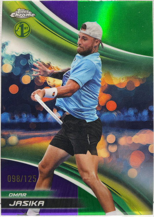 Omar Jasika 98/125 1ST Purple Green Topps Chrome Tennis 2025