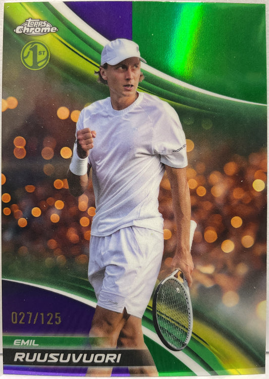 Emil Ruusuvuori 27/125 1ST Purple Green Topps Chrome Tennis 2025