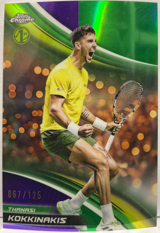 Thanasi Kokkinakis 67/125 1ST Purple Green Topps Chrome Tennis 2025