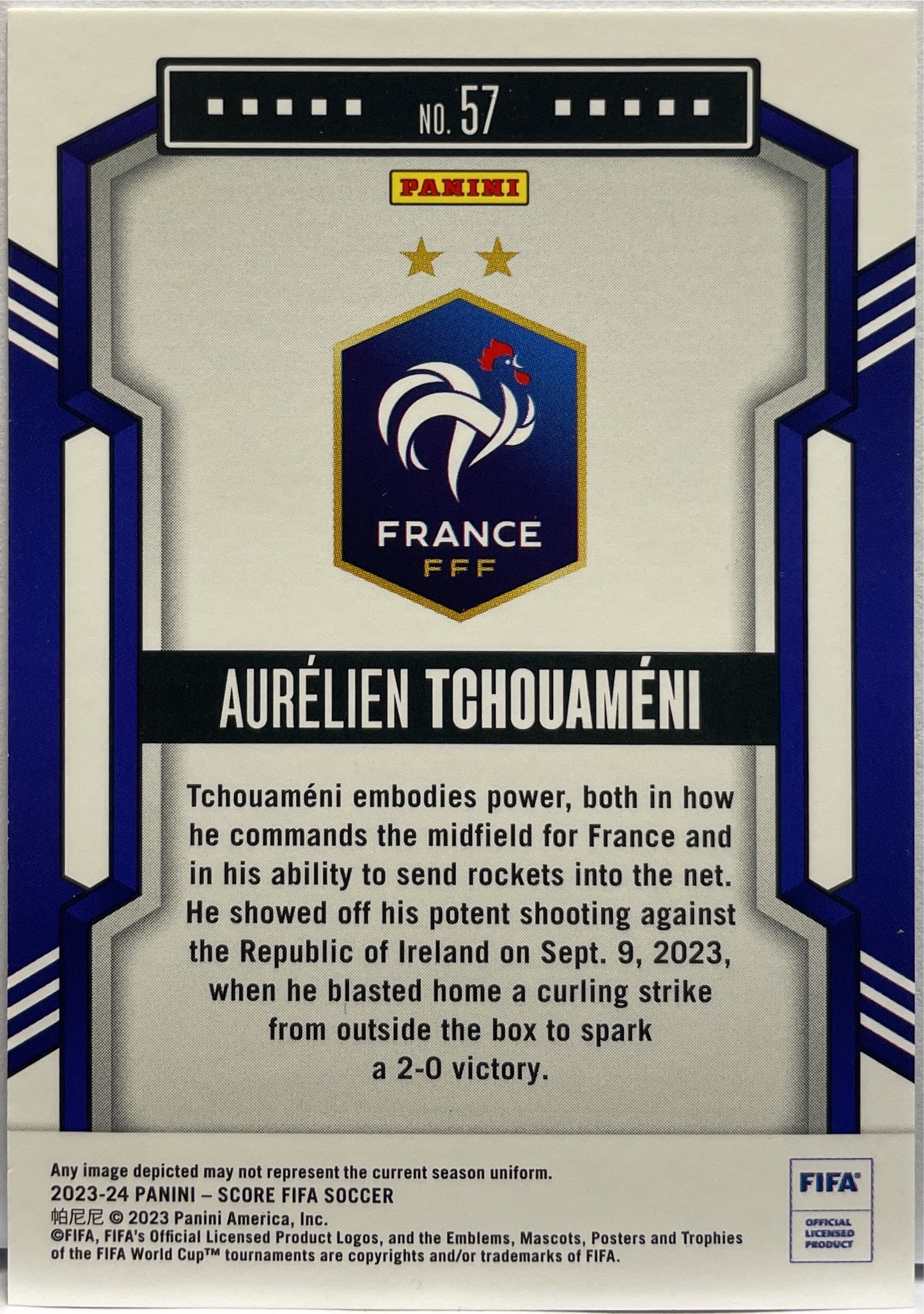 Aurelien Tchouameni 15/50 Blue Laser Score Fifa 2023/24