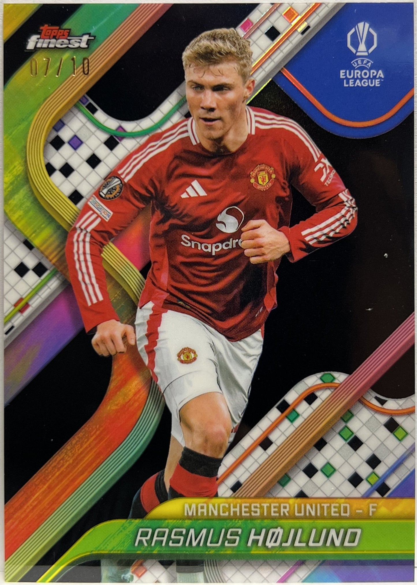 Rasmus Hojlund 7/10 Black Topps Finest UCC 2024/25