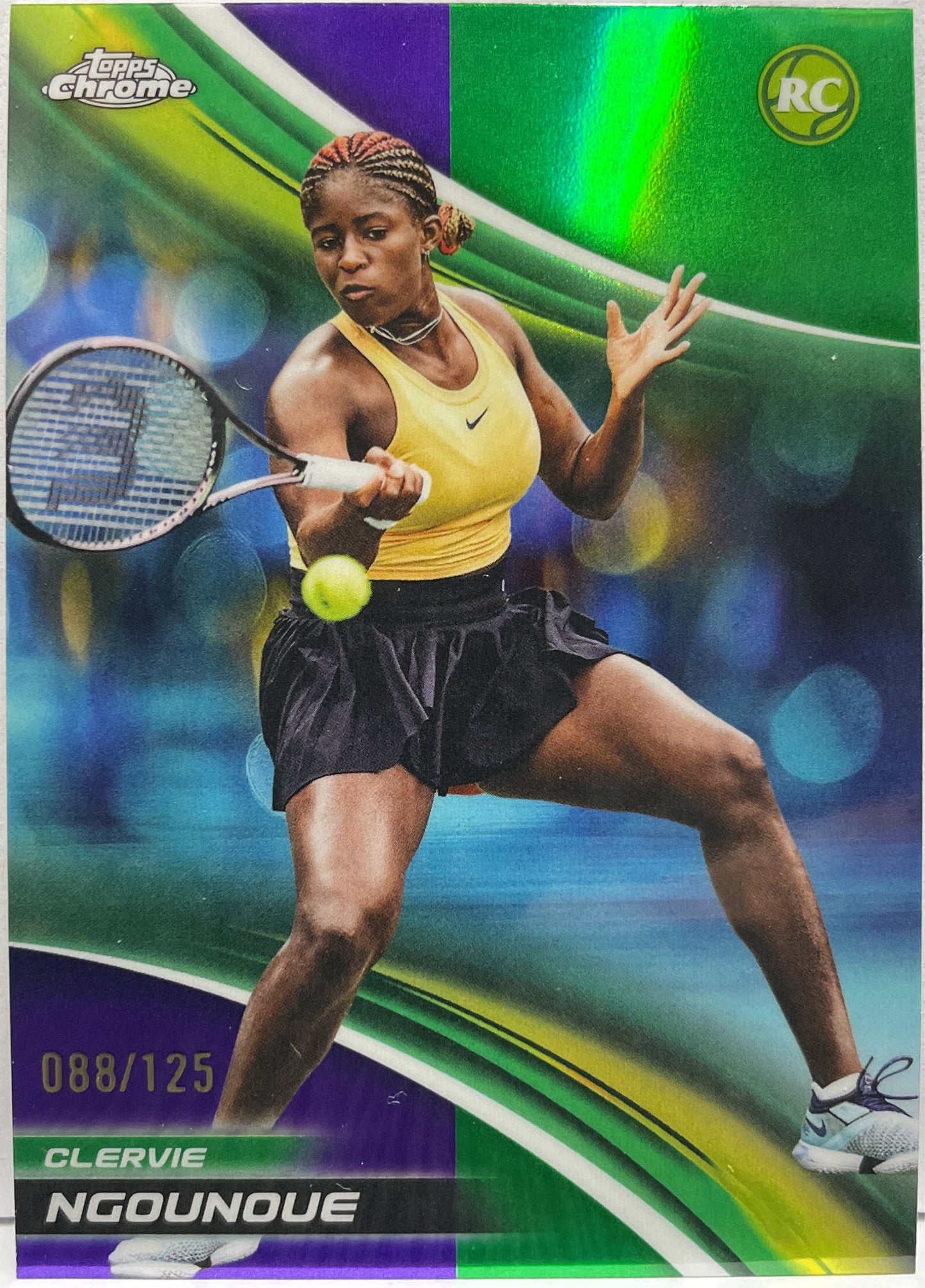 Clervie Ngounoue 88/125 Rookie Purple Green Topps Chrome Tennis 2025