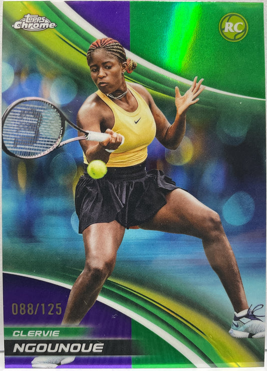 Clervie Ngounoue 88/125 Rookie Purple Green Topps Chrome Tennis 2025