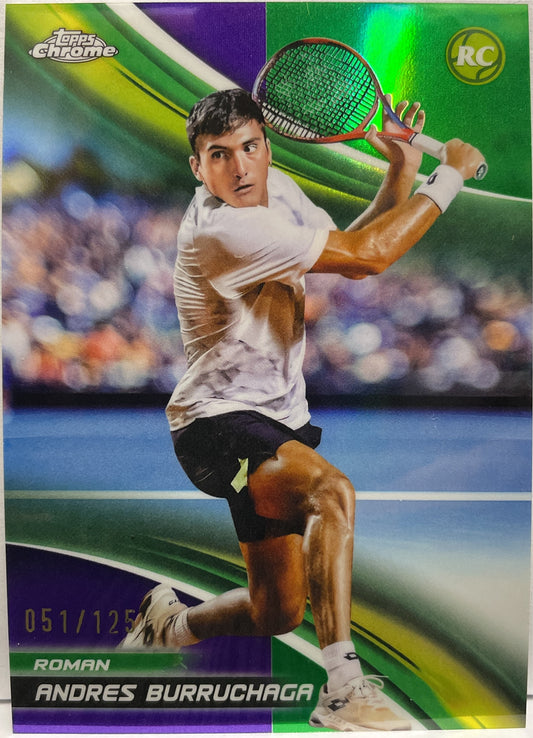 Roman Andres Burruchaga 51/125 Rookie Purple Green Topps Chrome Tennis 2025