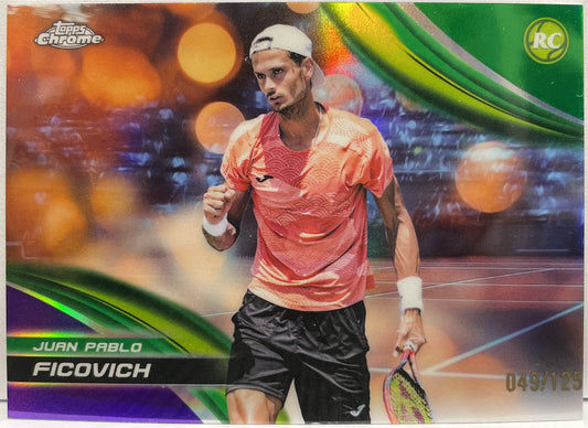 Juan Pablo Ficovich 49/125 Rookie Purple Green Topps Chrome Tennis 2025