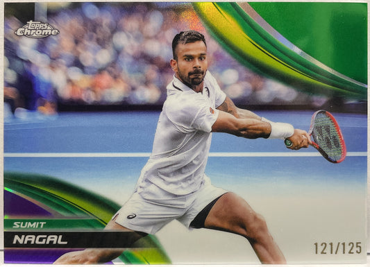Sumit Nagal 121/125 Purple Green Topps Chrome Tennis 2025