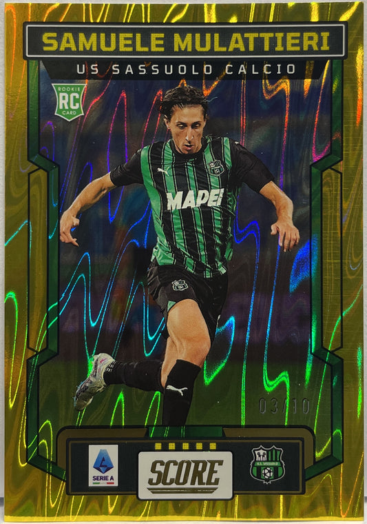 Samuele Mulattieri 3/10 Rookie Gold Swirl Score Serie A 2023/24