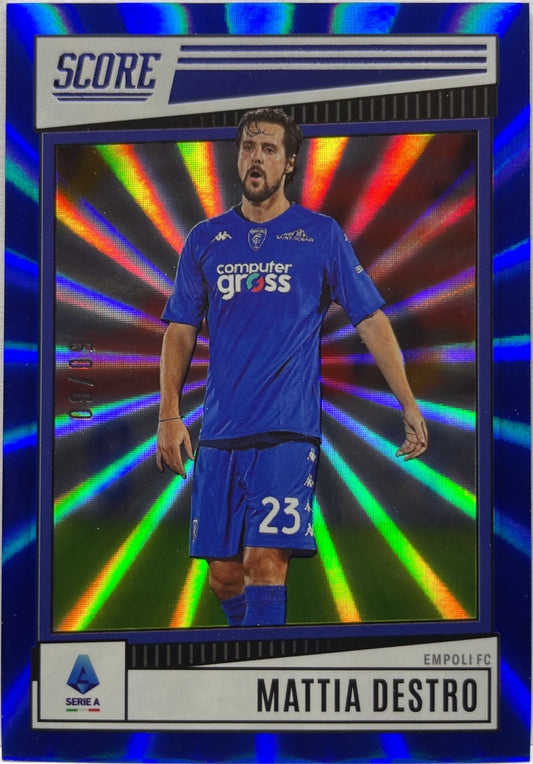 Mattia Destro 50/60 Blue Laser Score Serie A 2022/23