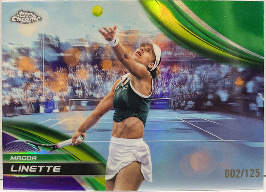 Magda Linette 2/125 Purple Green Topps Chrome Tennis 2025