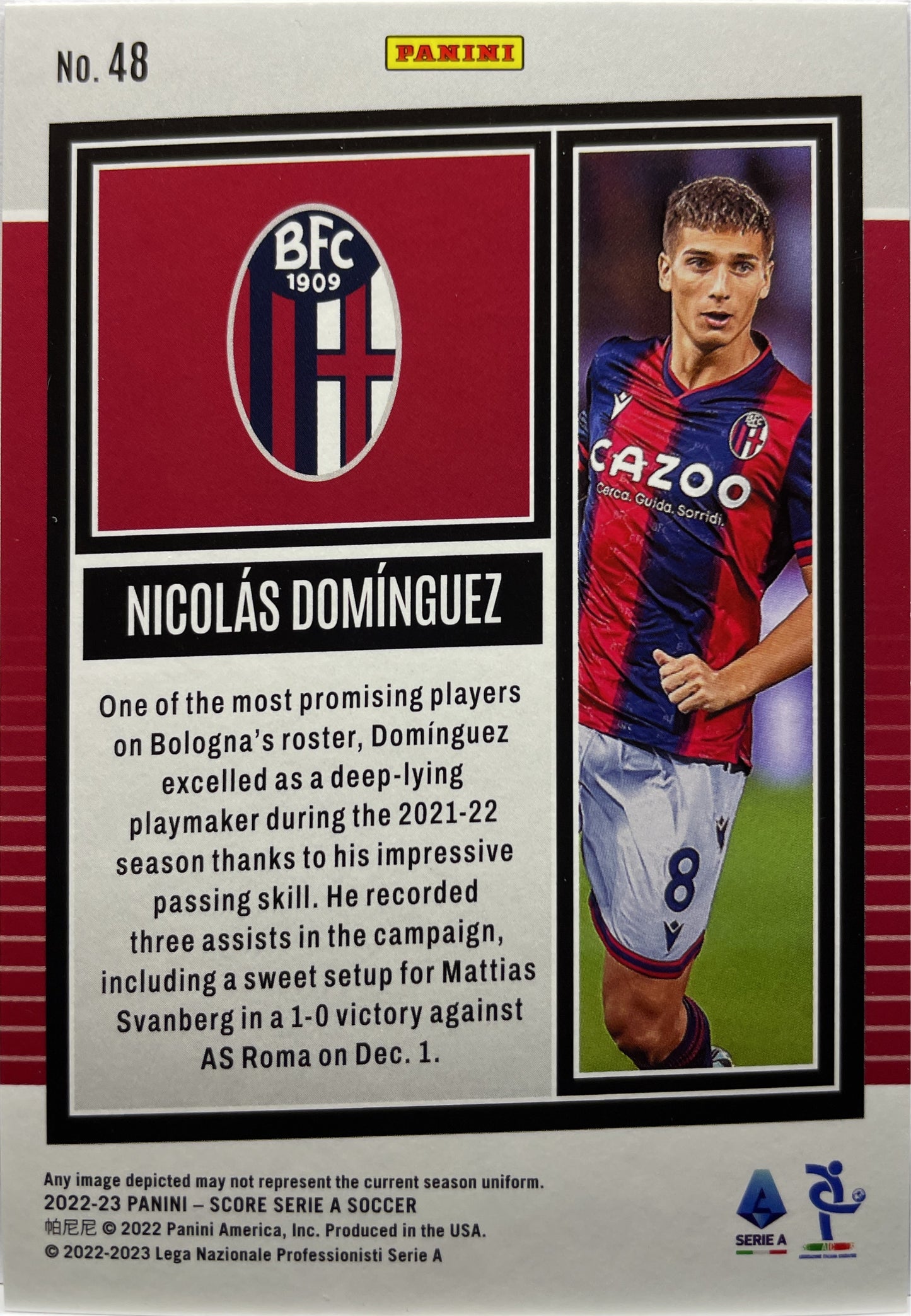 Nicolas Dominguez 17/55 Bronze Swirl Score Serie A 2022/23