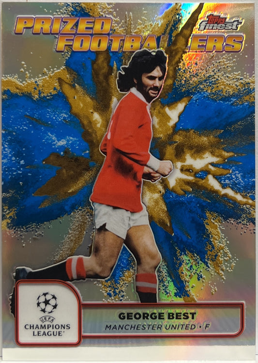 George Best Prized Footballers Fusion Variation Blue Gold Topps Finest UCC 2024/25