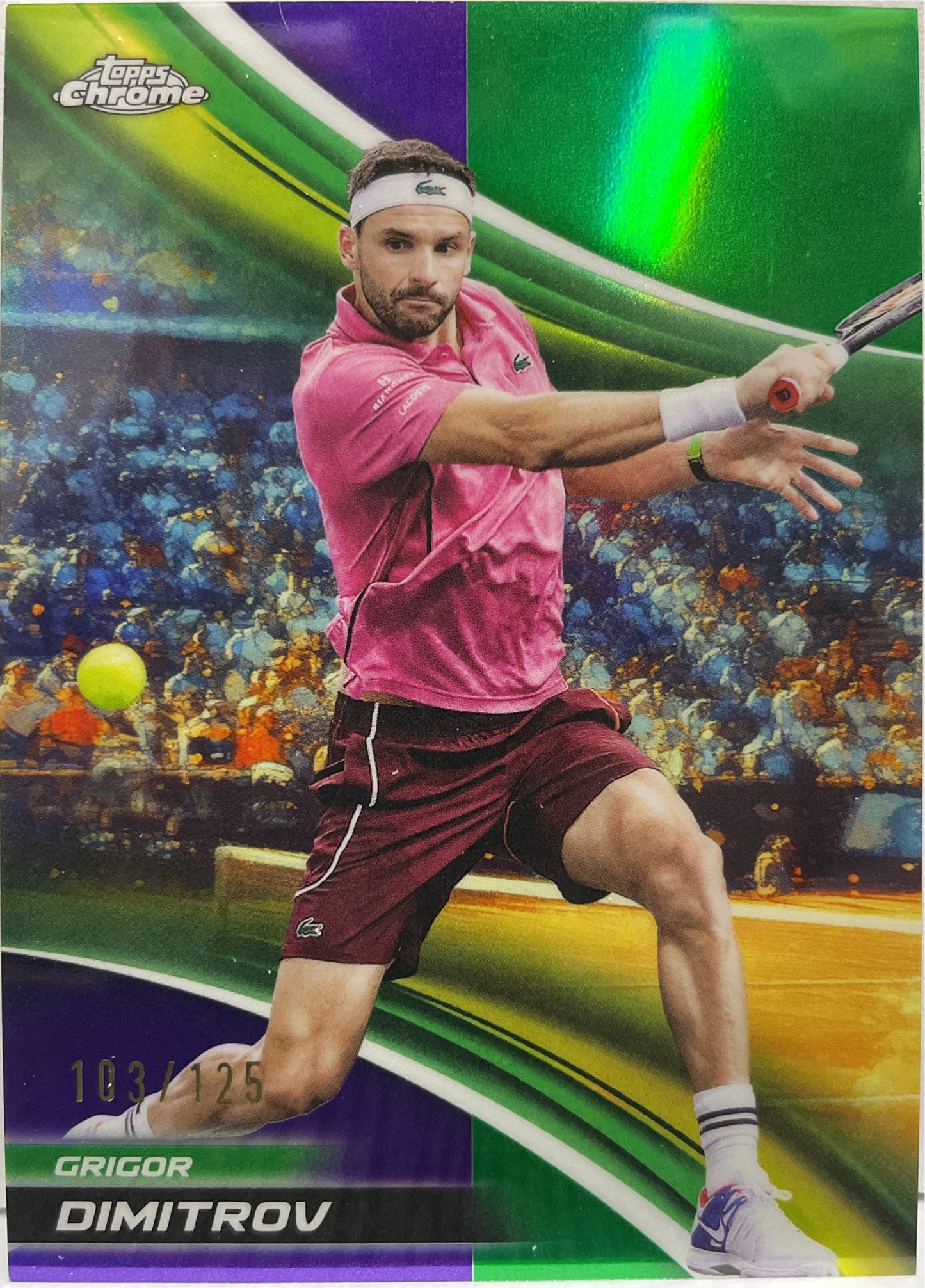Grigor Dimitrov 103/125 Purple Green Topps Chrome Tennis 2025