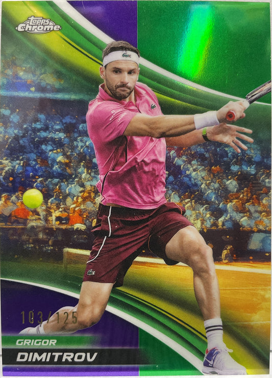 Grigor Dimitrov 103/125 Purple Green Topps Chrome Tennis 2025