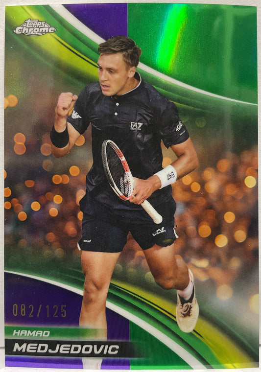 Hamad Medjedovic 82/125 Purple Green Topps Chrome Tennis 2025