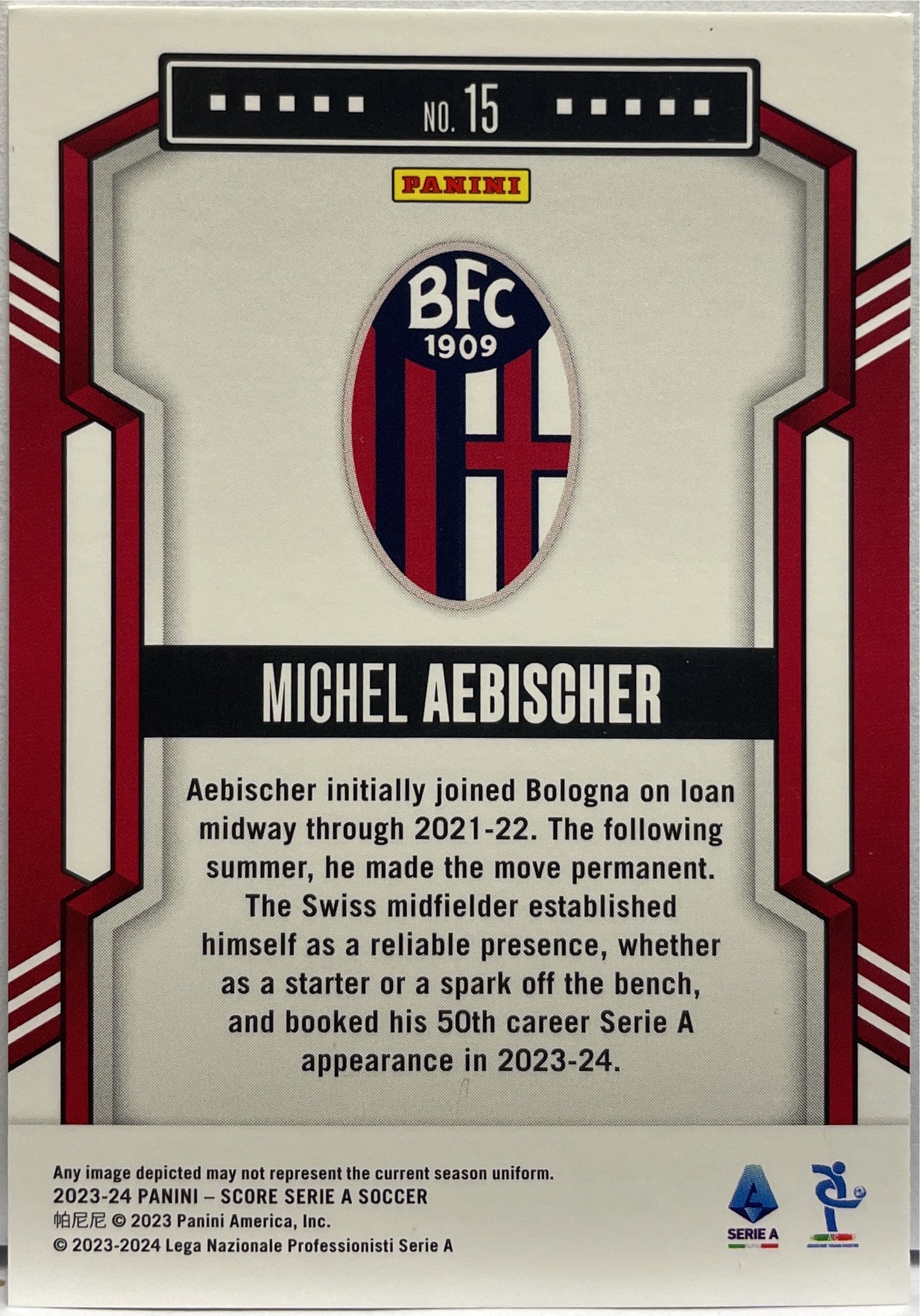 Michel Eabischer 5/5 Rookie Green Laser Score Serie A 2023/24