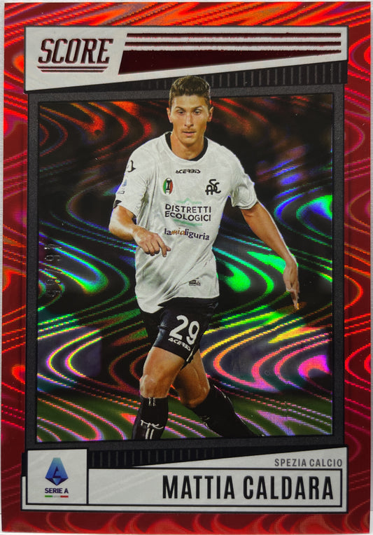 Mattia Caldara 46/65 Red Swirl Score Serie A 2022/23