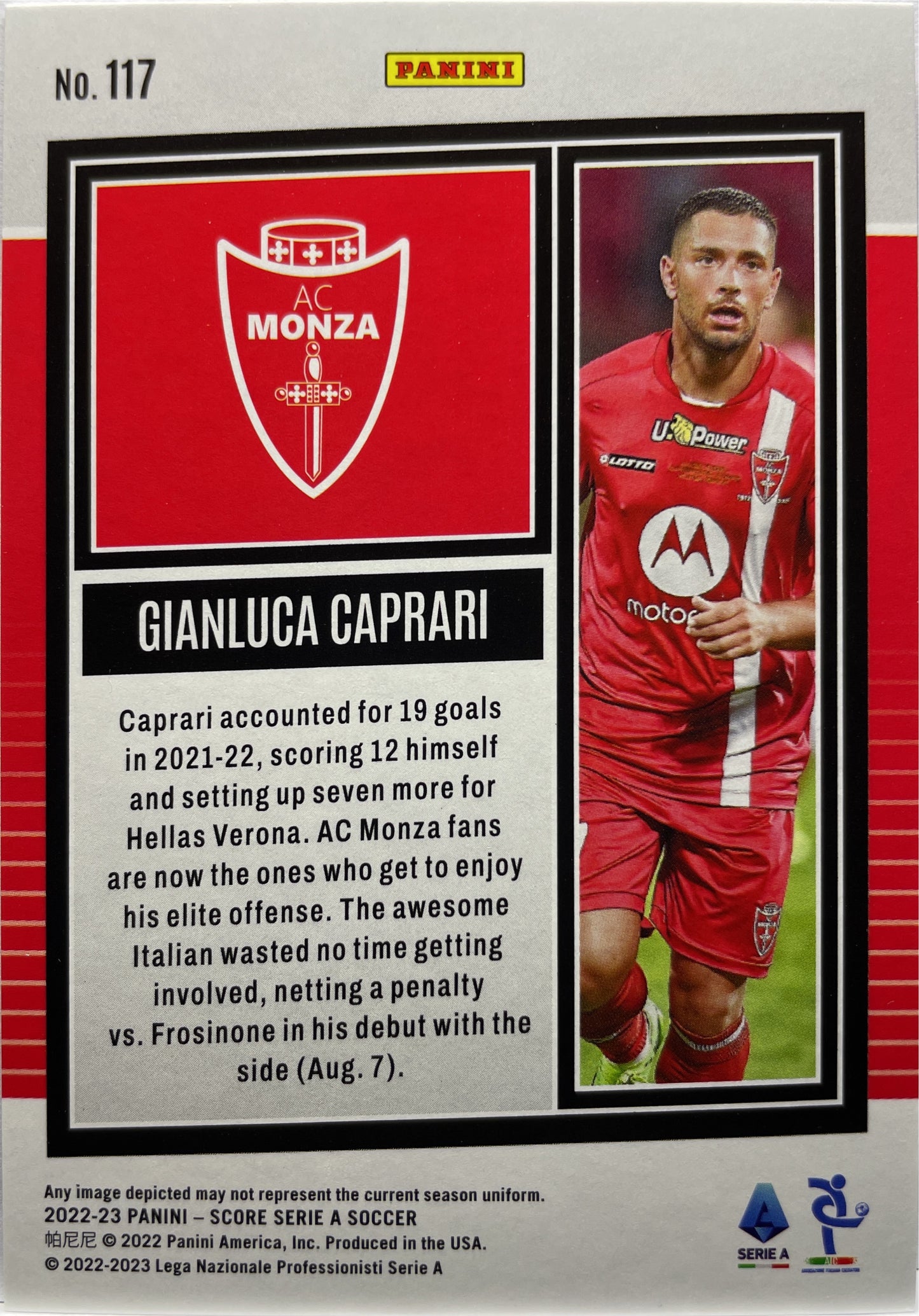 Gianluca Caprari 47/65 Red Swirl Score Serie A 2022/23