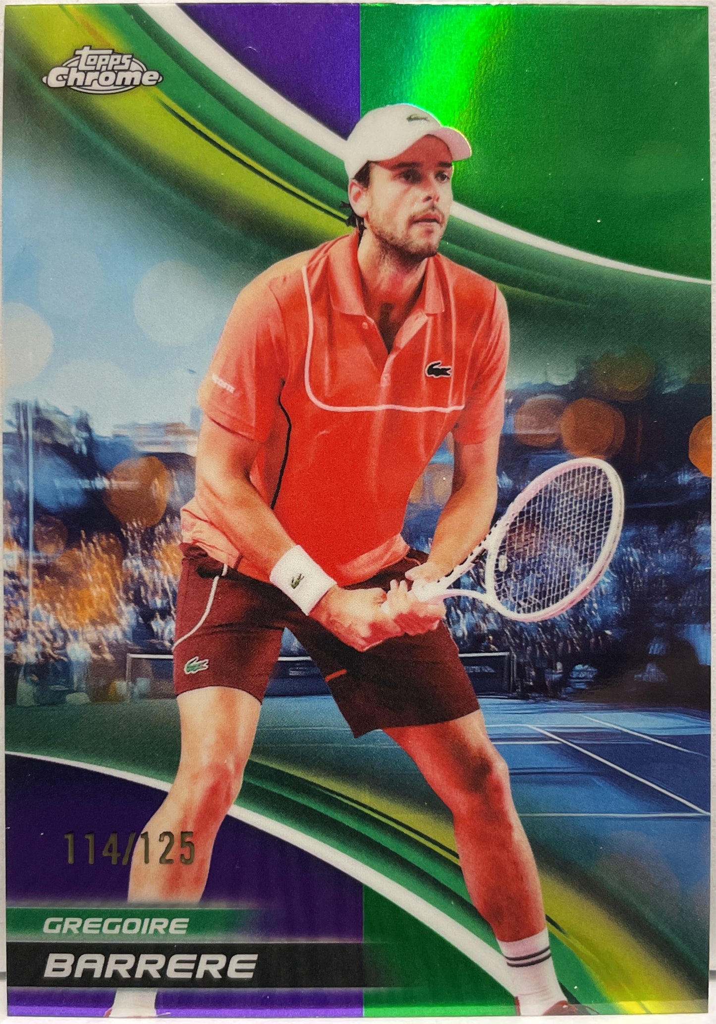 Gregoire Barrere 114/125 Purple Green Topps Chrome Tennis 2025
