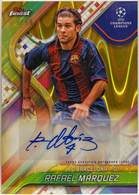Rafael Marquez 9/50 Autograph Gold Wave Topps Finest UCC 2024/25