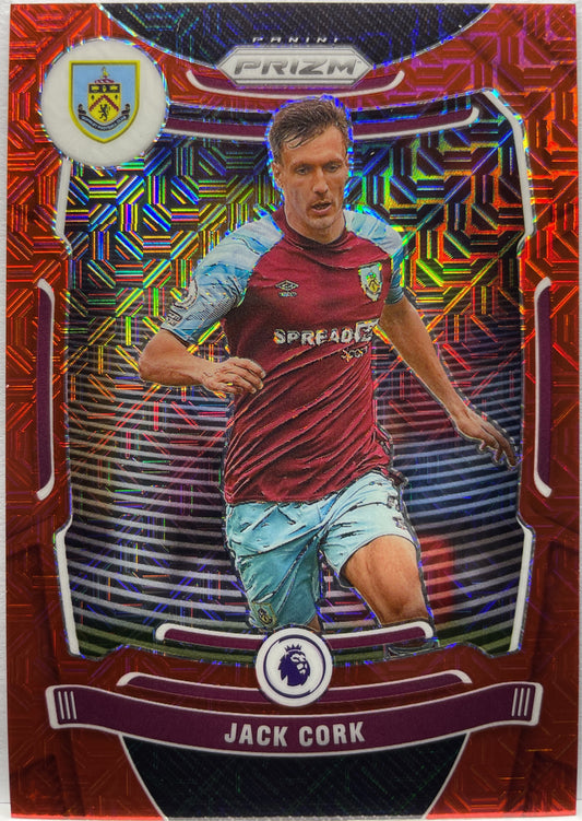 Jack Cork 10/159 Red Mojo Prizm Premier League 2021/22