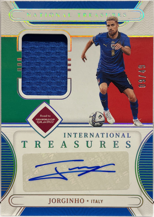 Jorginho 9/49 Patch Autograph National Treasures Road To Qatar 2022