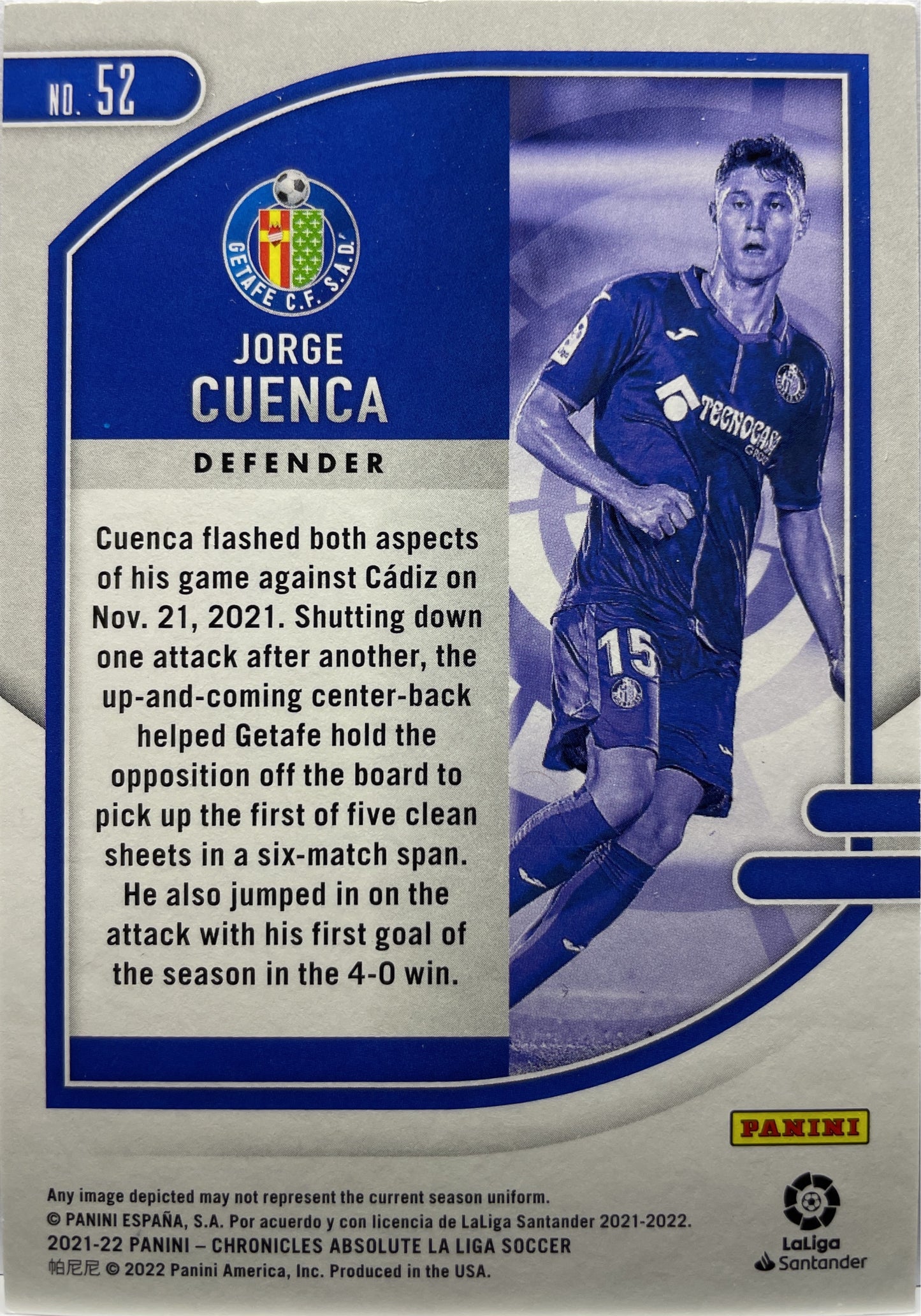 Jorge Cuenca 2/5 Rookie Absolute Green Chronicles 2021/22