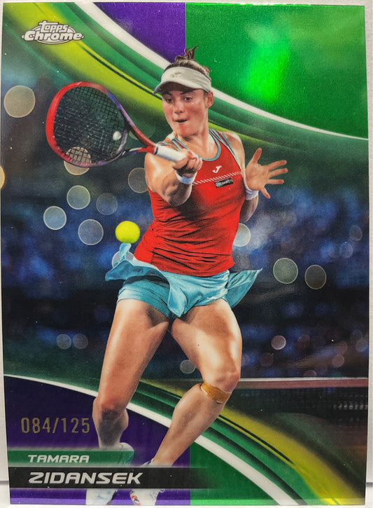 Tamara Zidansek 84/125 Purple Green Topps Chrome Tennis 2025