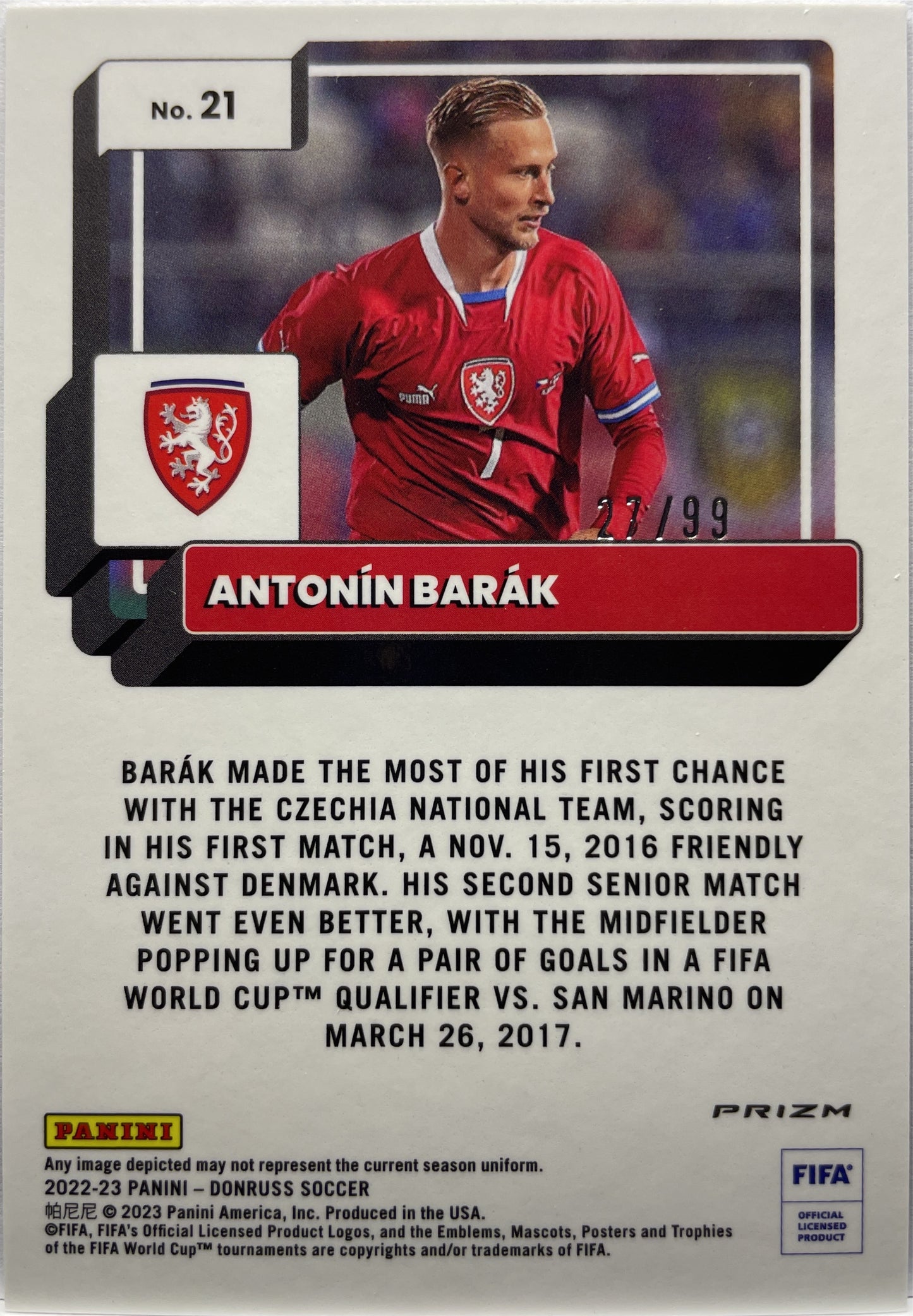 Antonin Barak 27/99 Donruss Soccer 2022/23