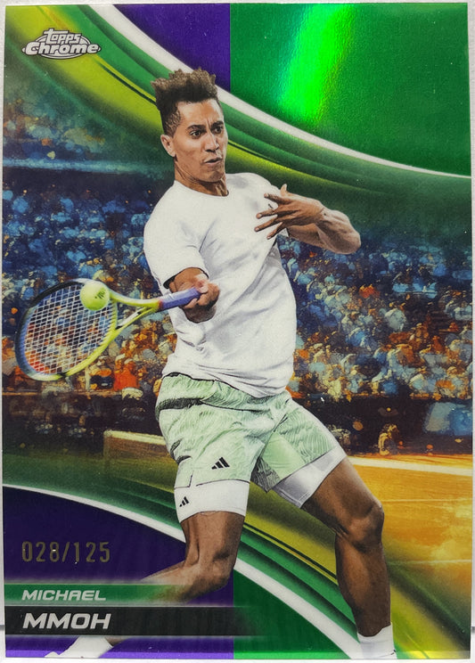 Michael Mmoh 28/125 Purple Green Topps Chrome Tennis 2025