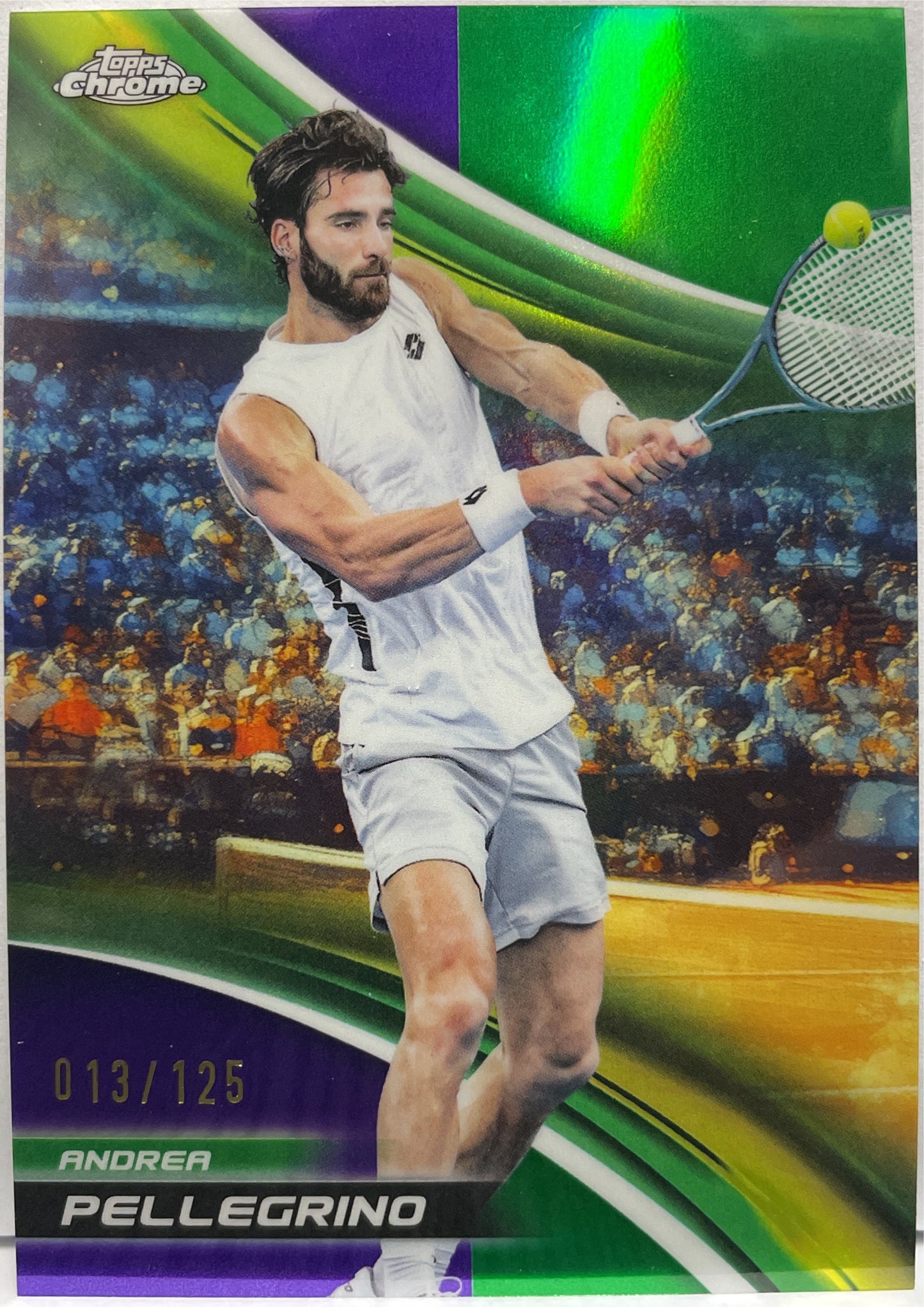 Andrea Pellegrino 13/125 Purple Green Topps Chrome Tennis 2025