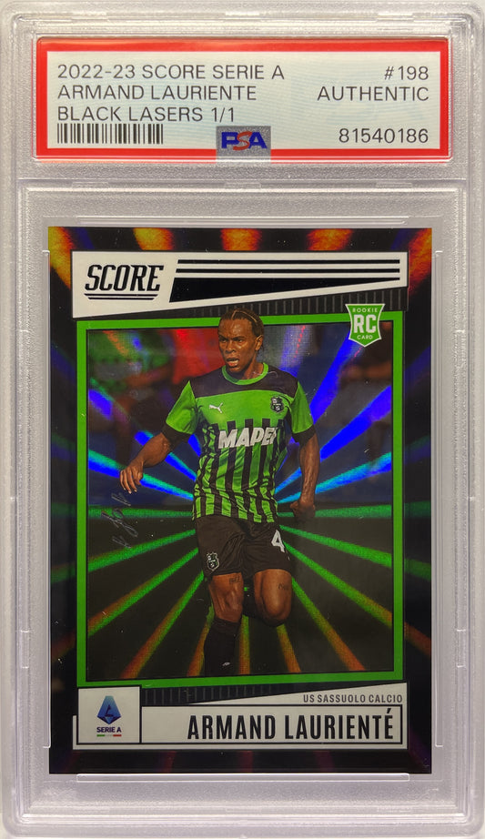 PSA Auth - Armand Lauriente 1/1 Rookie Black Laser - Score Serie A 2022/23