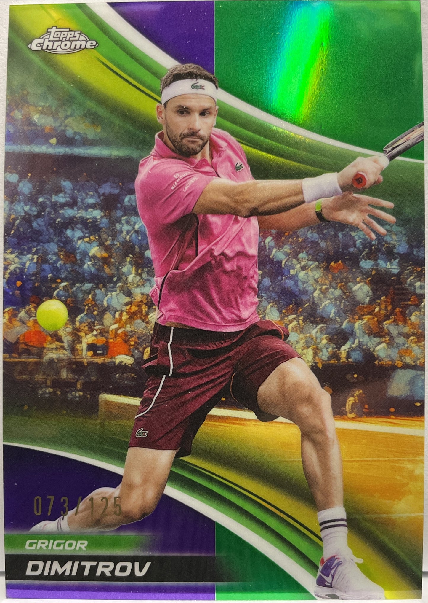 Grigor Dimitrov 73/125 Purple Green Topps Chrome Tennis 2025
