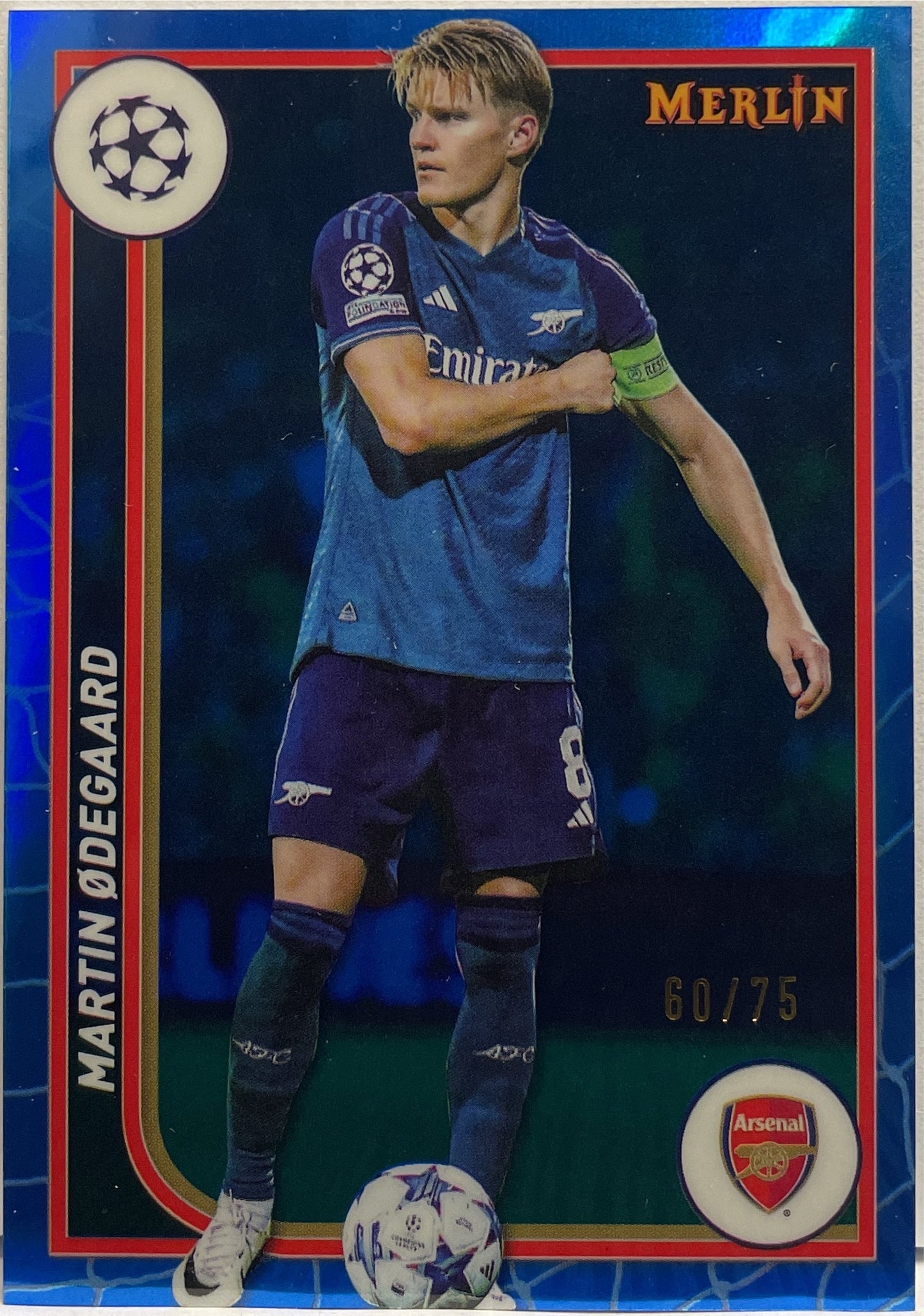 Martin Odegaard 60/75 Blue Topps Chrome Merlin 2023/24