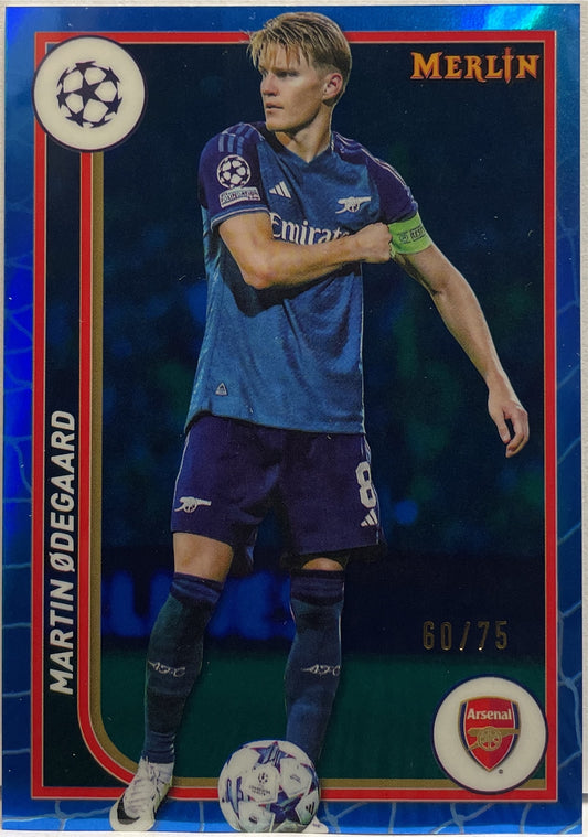 Martin Odegaard 60/75 Blue Topps Chrome Merlin 2023/24