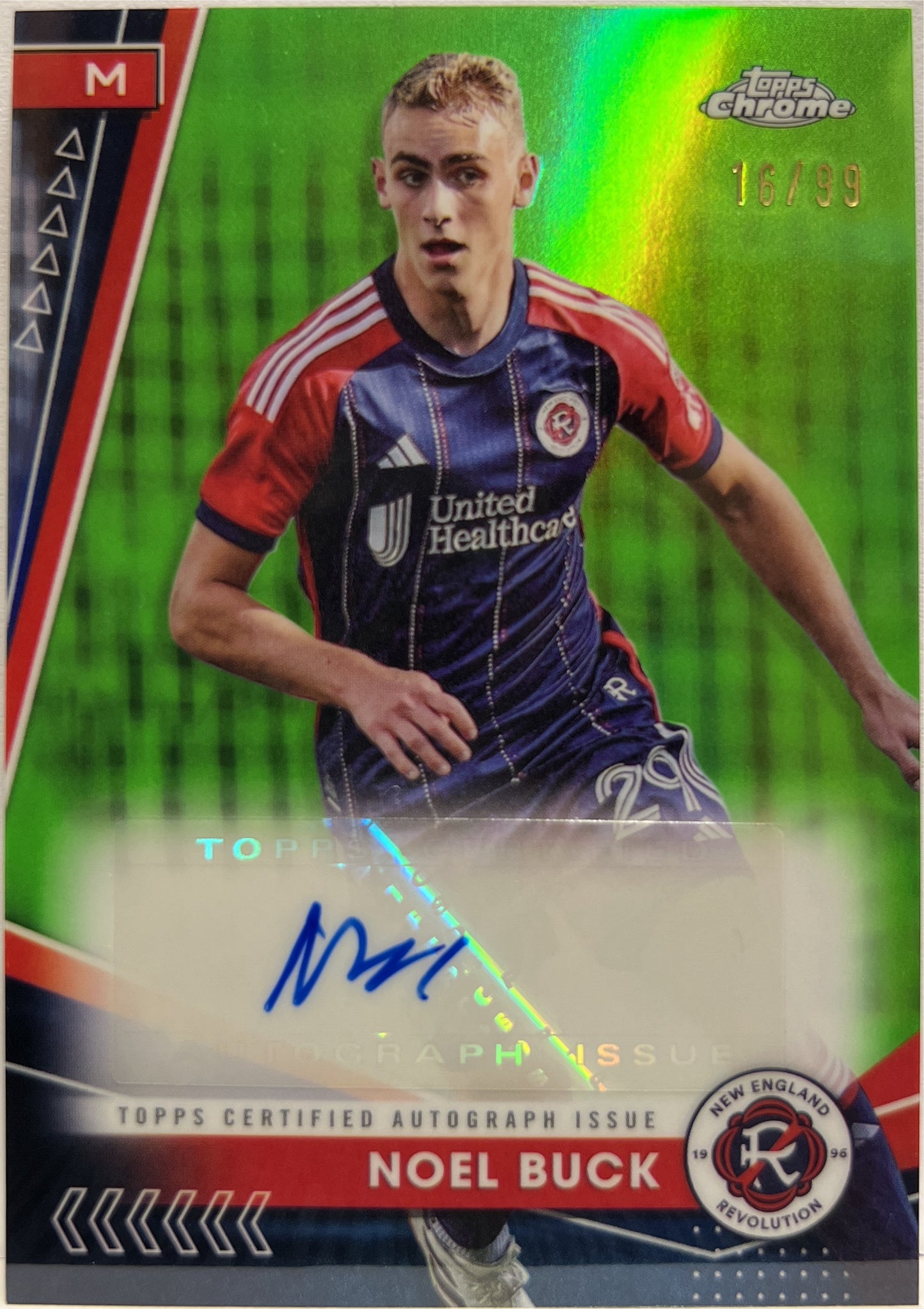 Noel Buck 16/99 Autograph Green Topps Chrome MLS 2023/24
