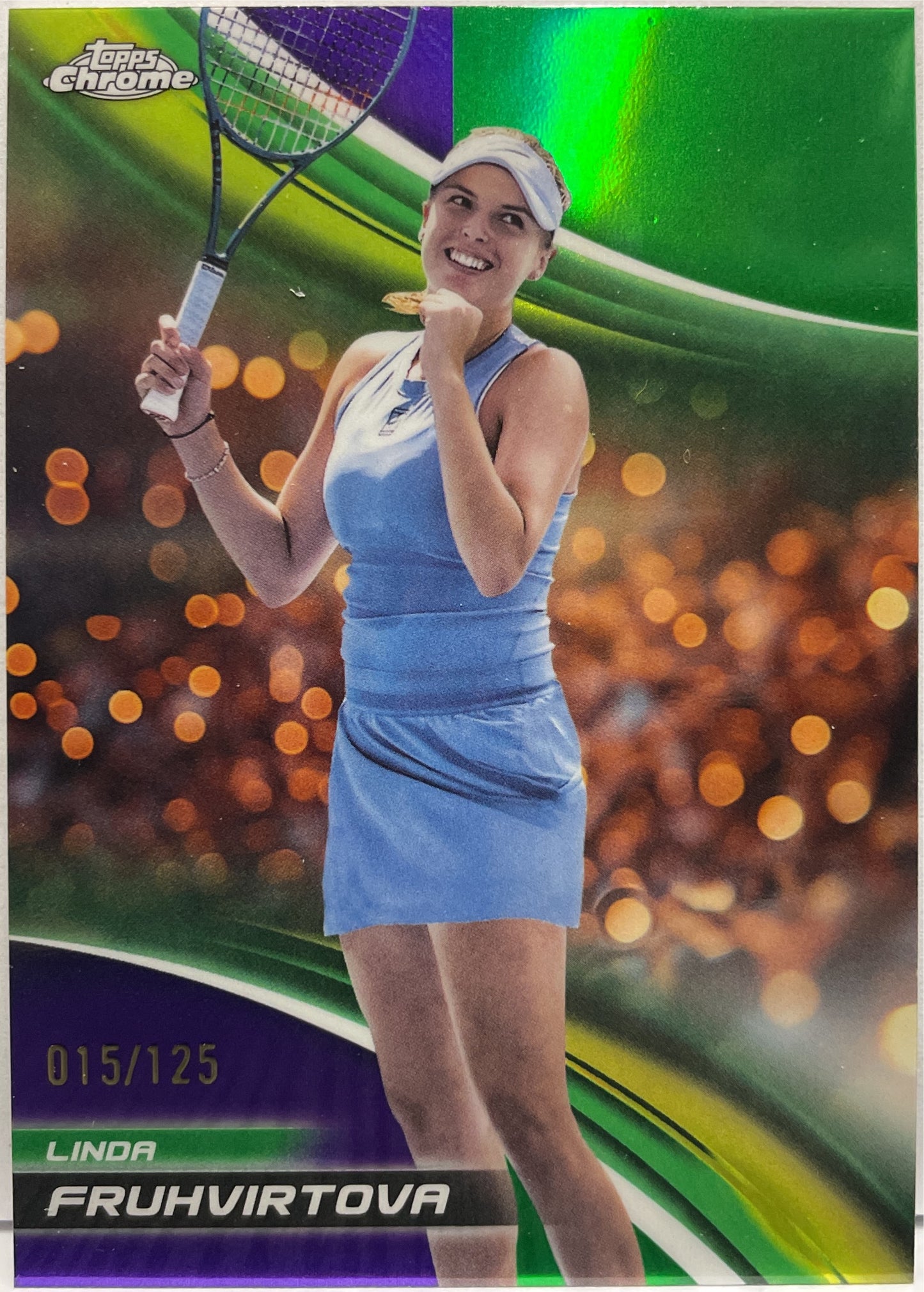 Linda Fruhvirtova 15/125 Purple Green Topps Chrome Tennis 2025