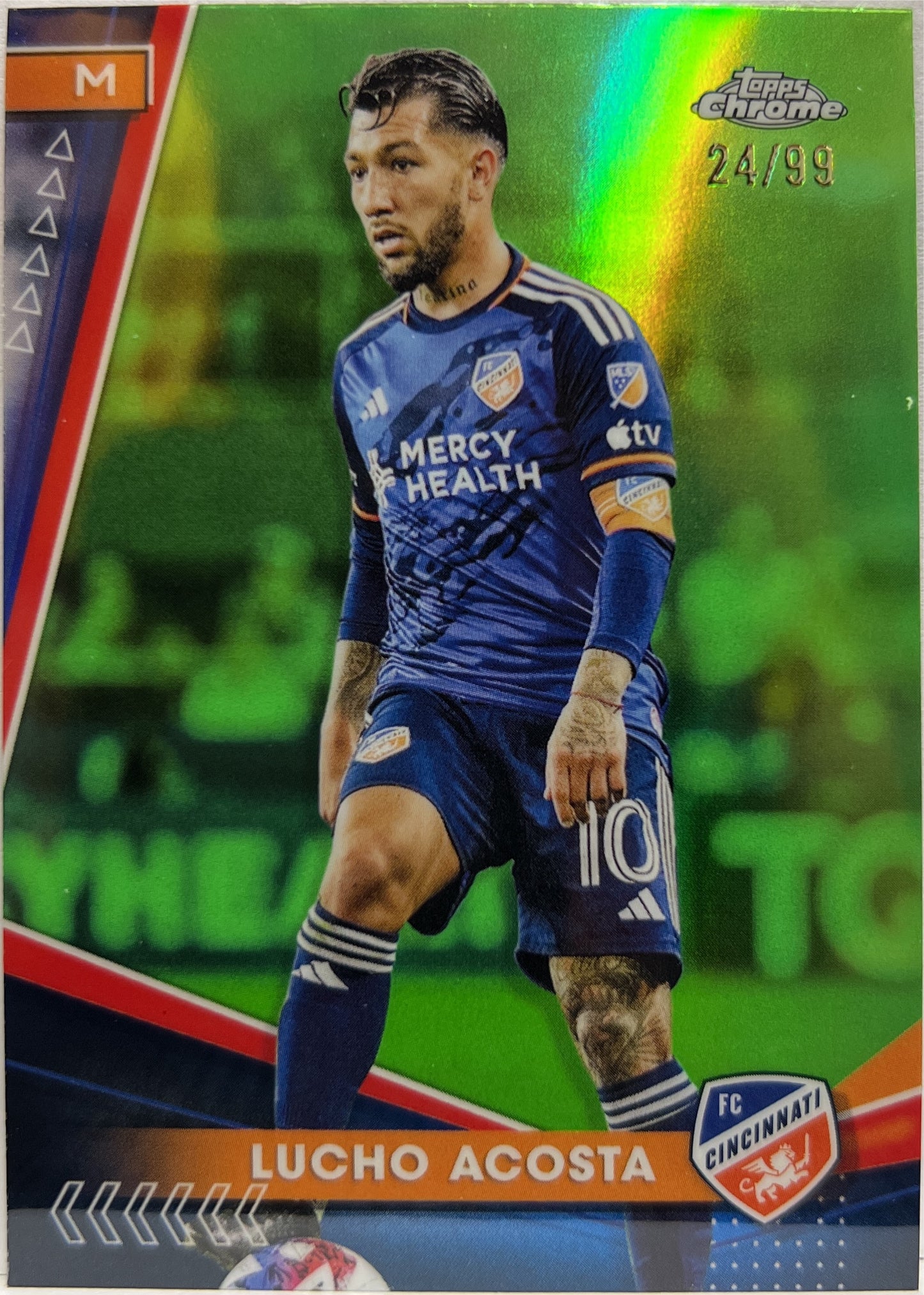 Lucho Acosta 24/99 Green Topps Chrome MLS 2023/24
