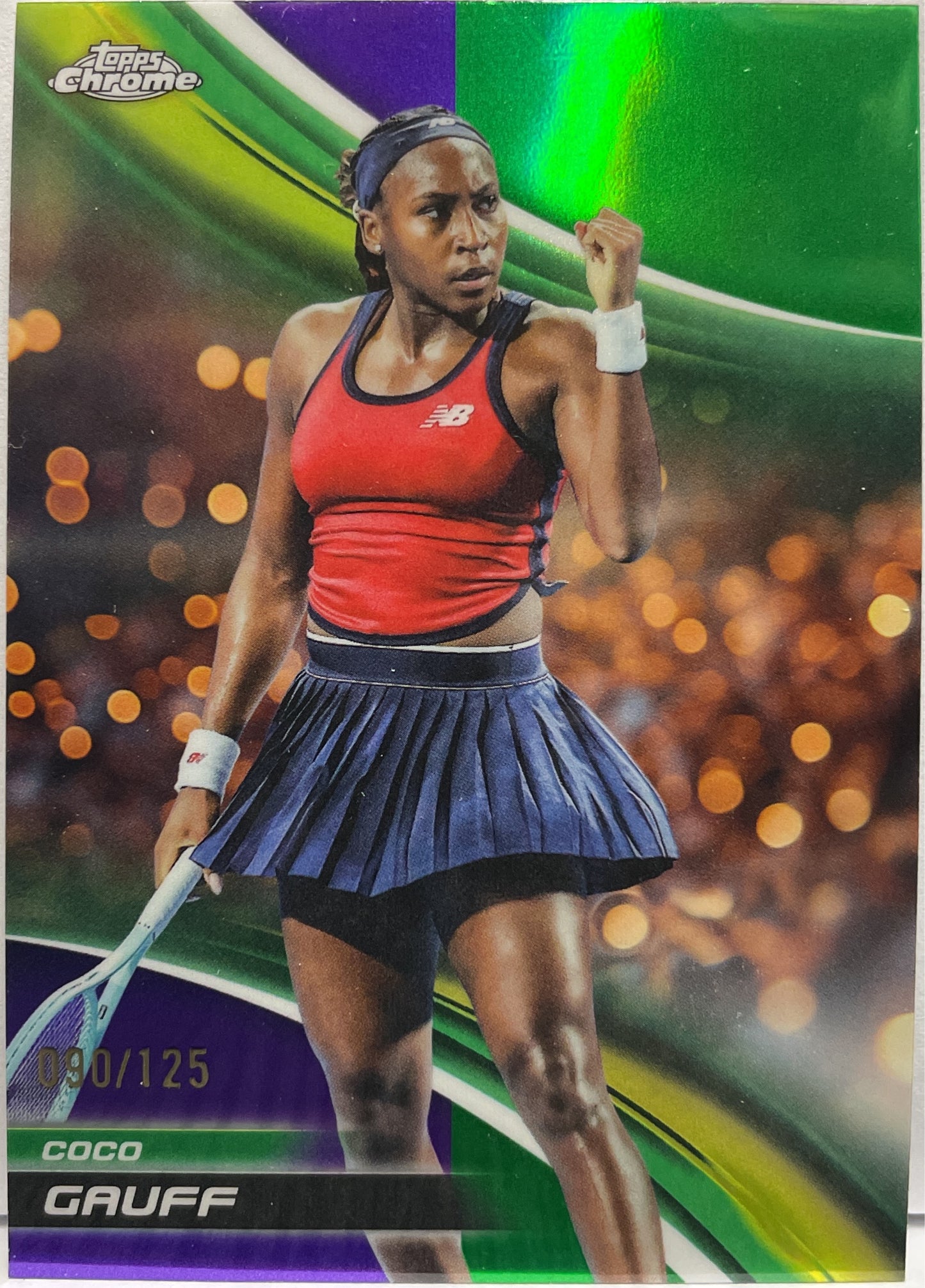 Coco Gauff 90/125 Purple Green Topps Chrome Tennis 2025