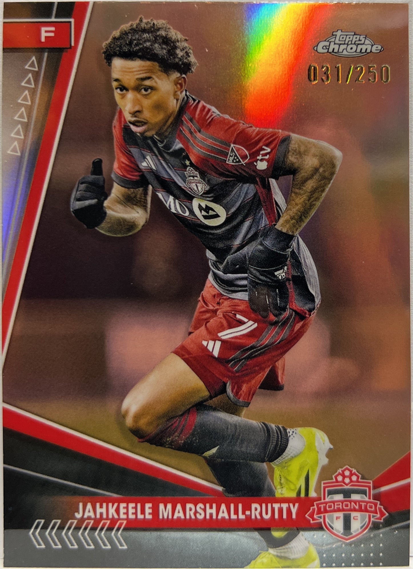Jahkeele Marshall Rutty 31/250 Rose Gold Topps Chrome MLS 2023/24