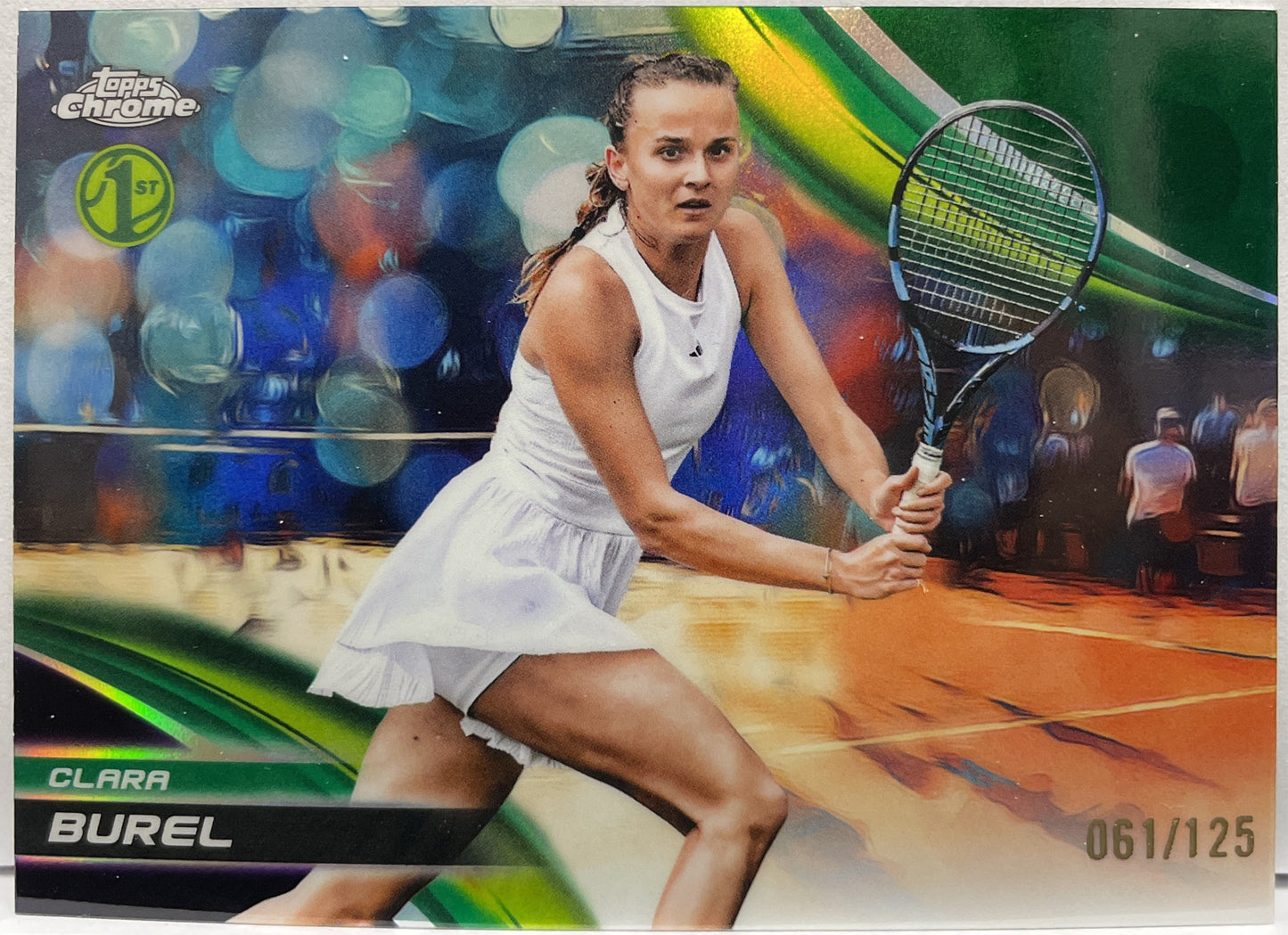 Clara Burel 61/125 1ST Purple Green Topps Chrome Tennis 2025
