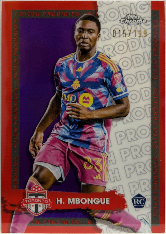 Hugo Mbongue 15/199 Rookie Pitch Prodigies Red Topps Chrome MLS 2023/24