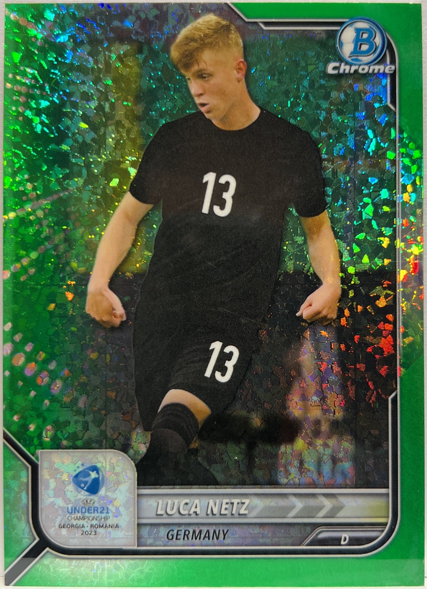 Luca Netz 72/99 Green Topps Chrome Bowman Uefa U21 2023