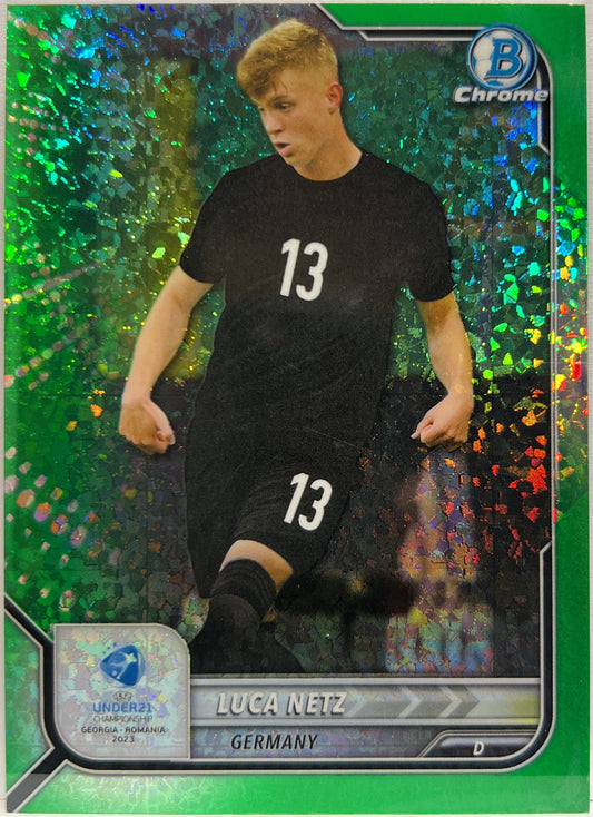 Luca Netz 72/99 Green Topps Chrome Bowman Uefa U21 2023