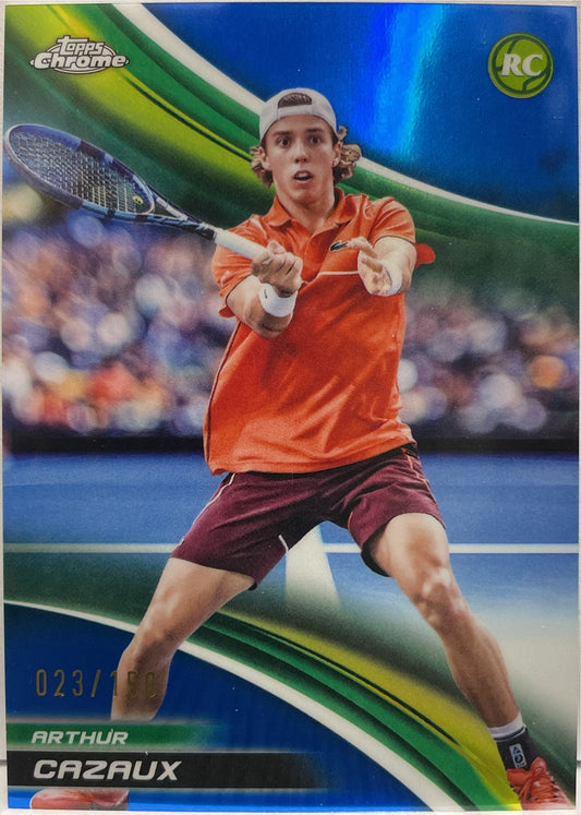Arthur Cazaux 23/150 Rookie Blue Topps Chrome Tennis 2025