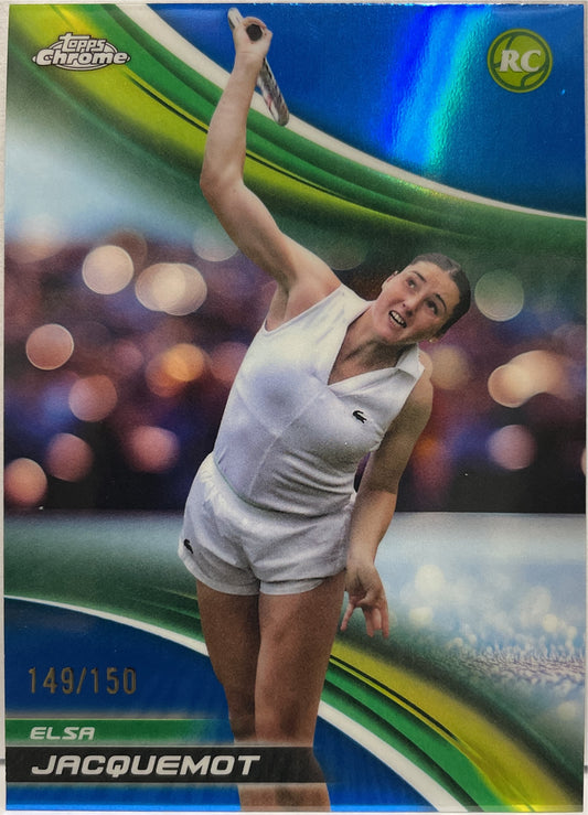 Elsa Jacquemot 149/150 Rookie Blue Topps Chrome Tennis 2025