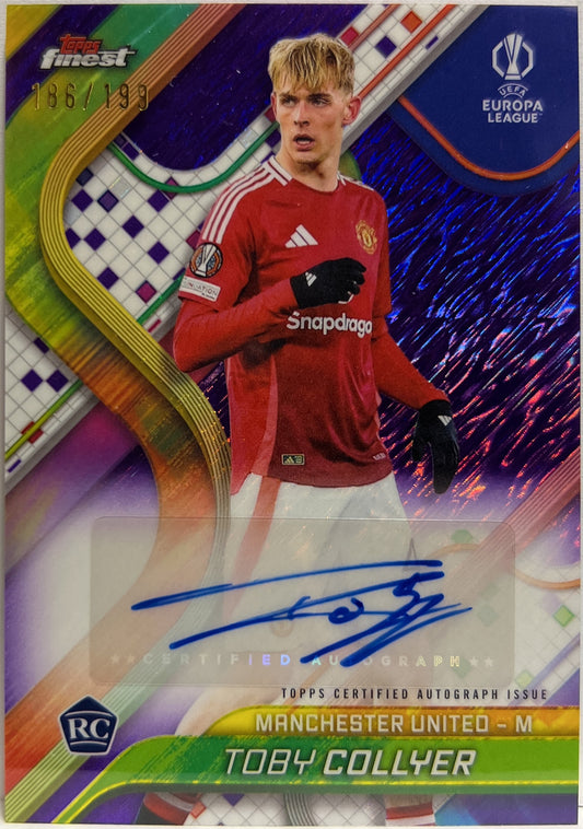 Toby Collyer 186/199 Rookie Autograph Purple Shimmer Topps Finest UCC 2024/25