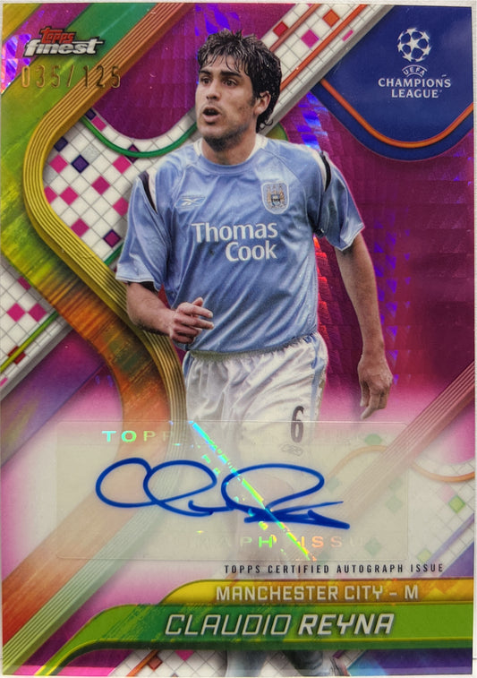 Claudio Reyna 35/125 Autograph Pink Prism Topps Finest UCC 2024/25