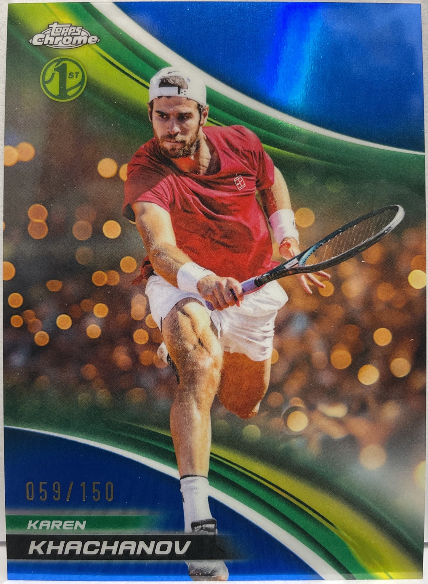 Karen Khachanov 59/150 1ST Blue Topps Chrome Tennis 2025