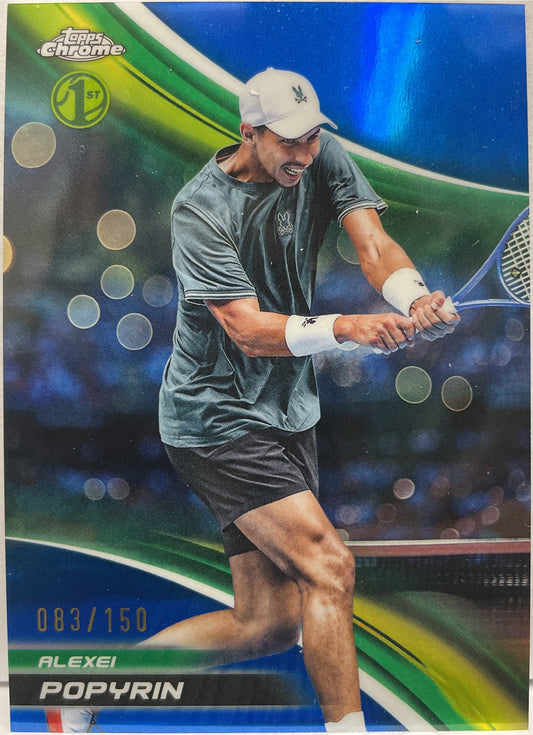 Alexei Popyrin 83/150 1ST Blue Topps Chrome Tennis 2025