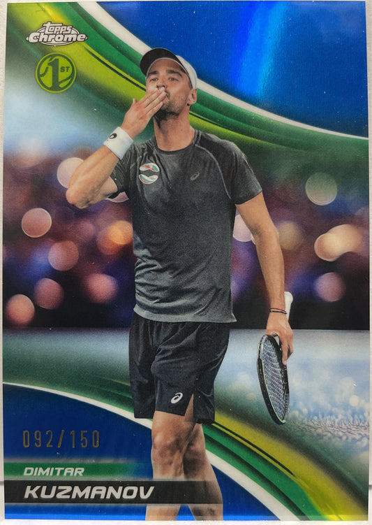Dimitar Kuzmanov 92/150 1ST Blue Topps Chrome Tennis 2025